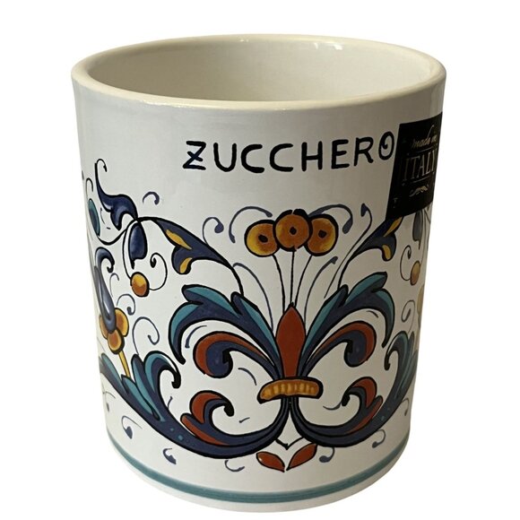 Ceramica Deruta Nova Utensil Holder Crock 6" Made In Italy Zucchero - Picture 1 of 6